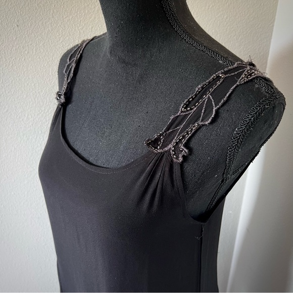 EXC • Free People Beads For Days Black Slip Dress • - Picture 3 of 9